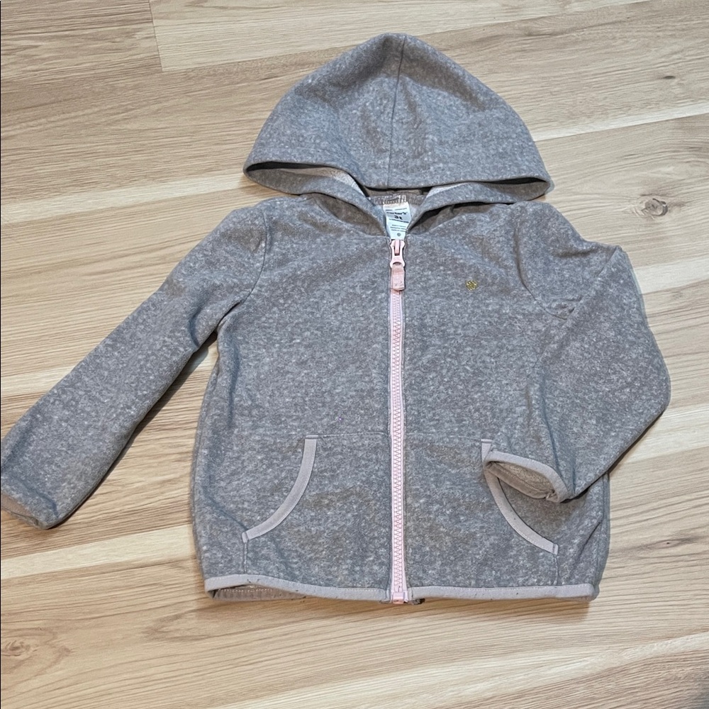 Carter's Gray Hoodie with Pink Zipper